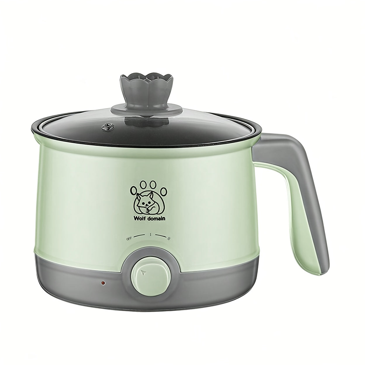 Mini olla eléctrica con vaporera para 1-2 personas, fácil de limpiar, material ABS
