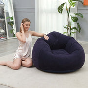 Inflatable Lazy Sofa Chair for Adults Indoor Outdoor Foldable Blue