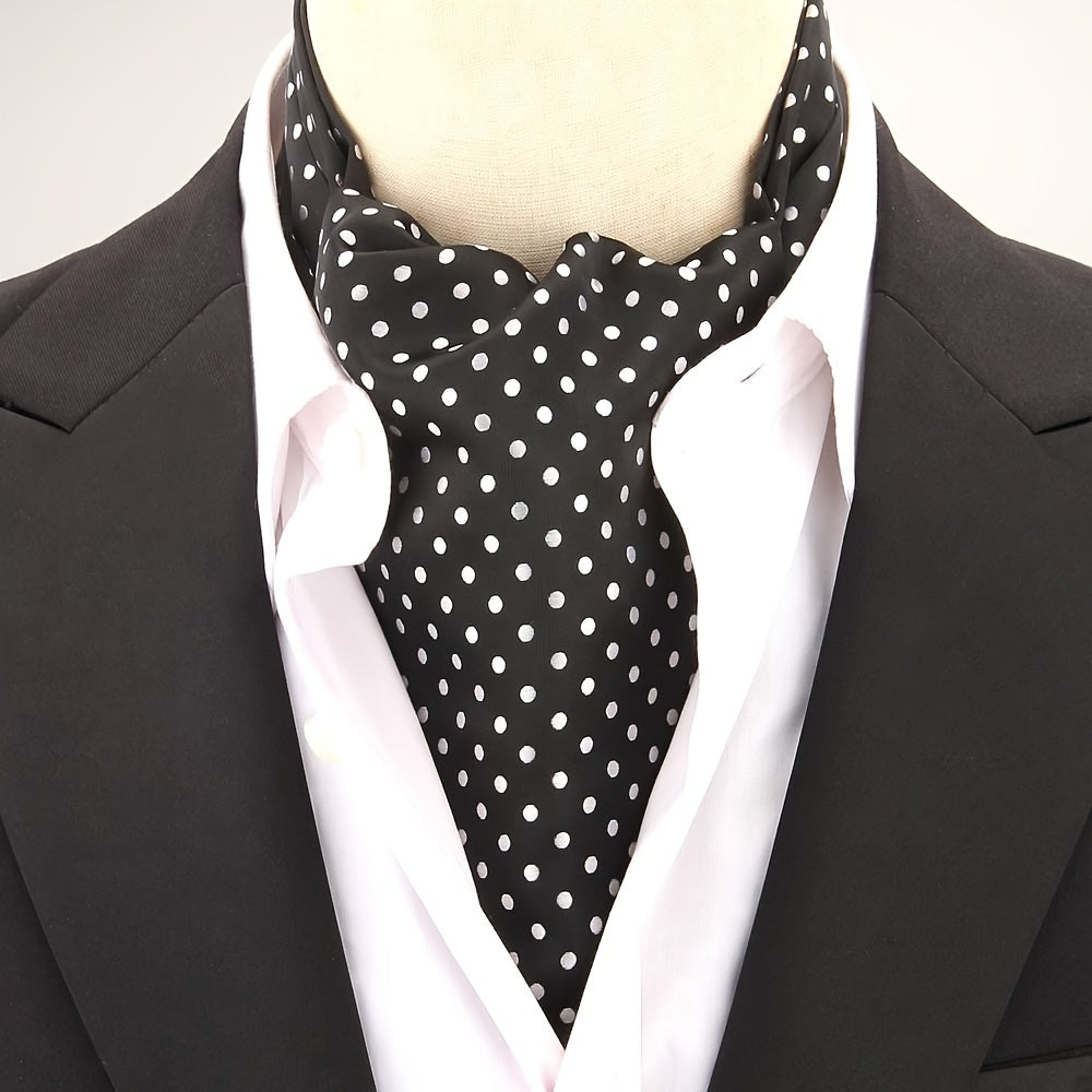 Men's Polka Dot Ascot Cravat Shirt Scarf Polyester for Casual and Formal Wear