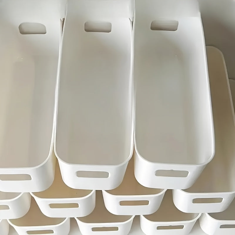 10 Pack Rectangular Plastic Storage Bins with Open-Top Drawers for Organizing Phone Cases Artifacts and Bedside Items
