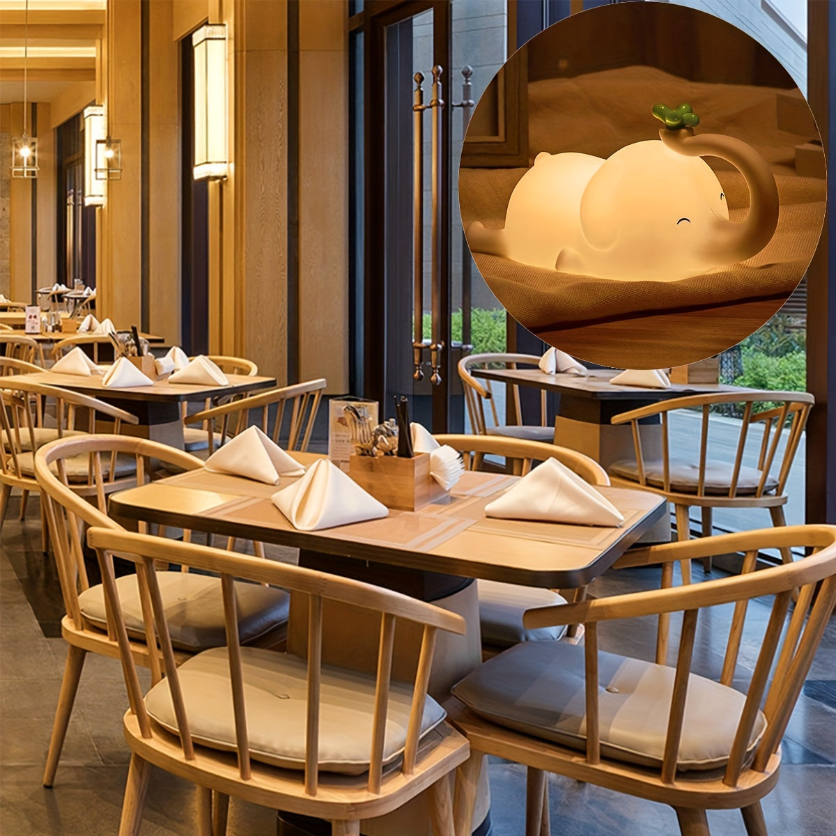 Elephant Night Light Silicone USB Rechargeable Soft Lamp for Sleeping and Hotel Use