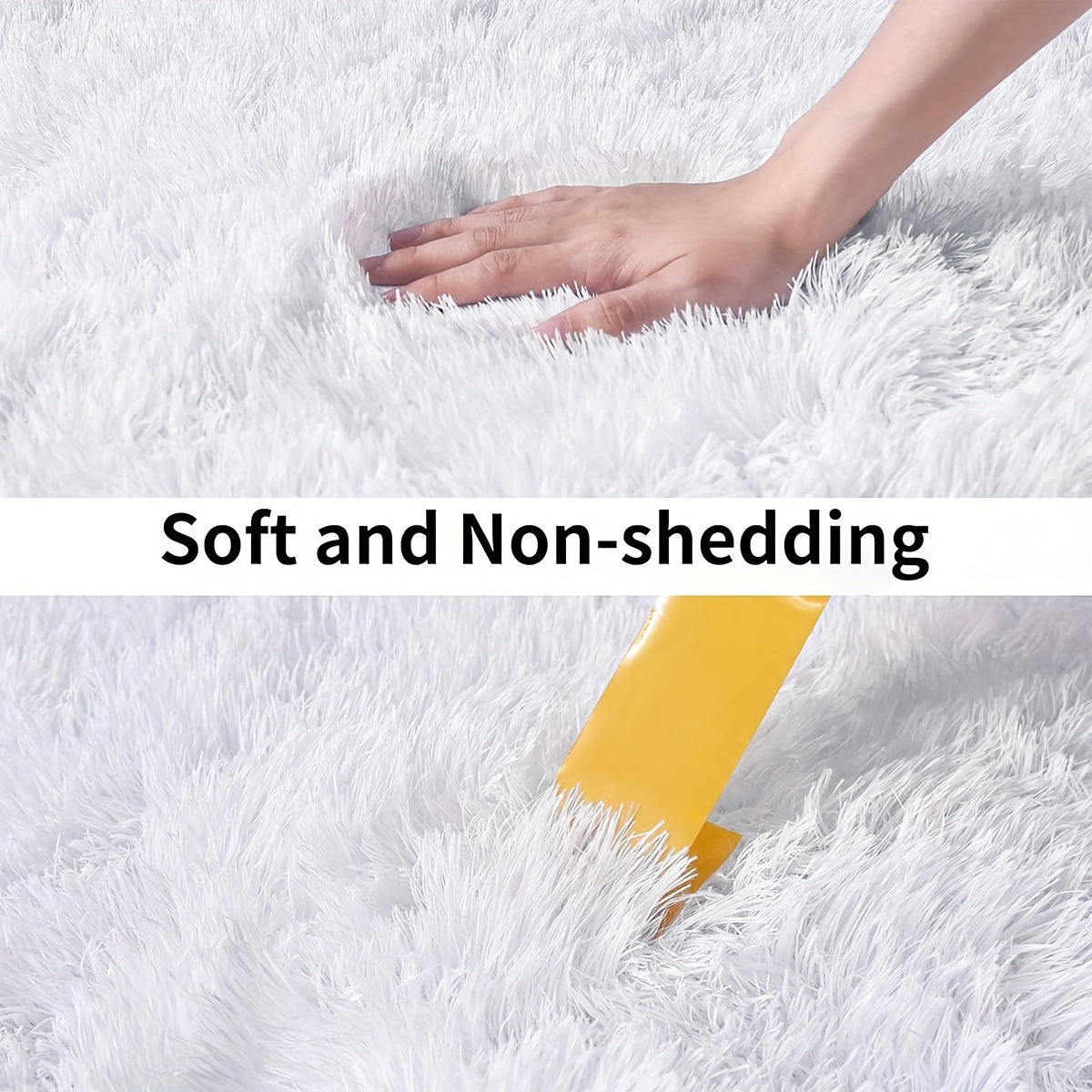 White Round Plush Polyester Area Rug Non-Slip Faux Fur Carpet for Indoor Home Decor