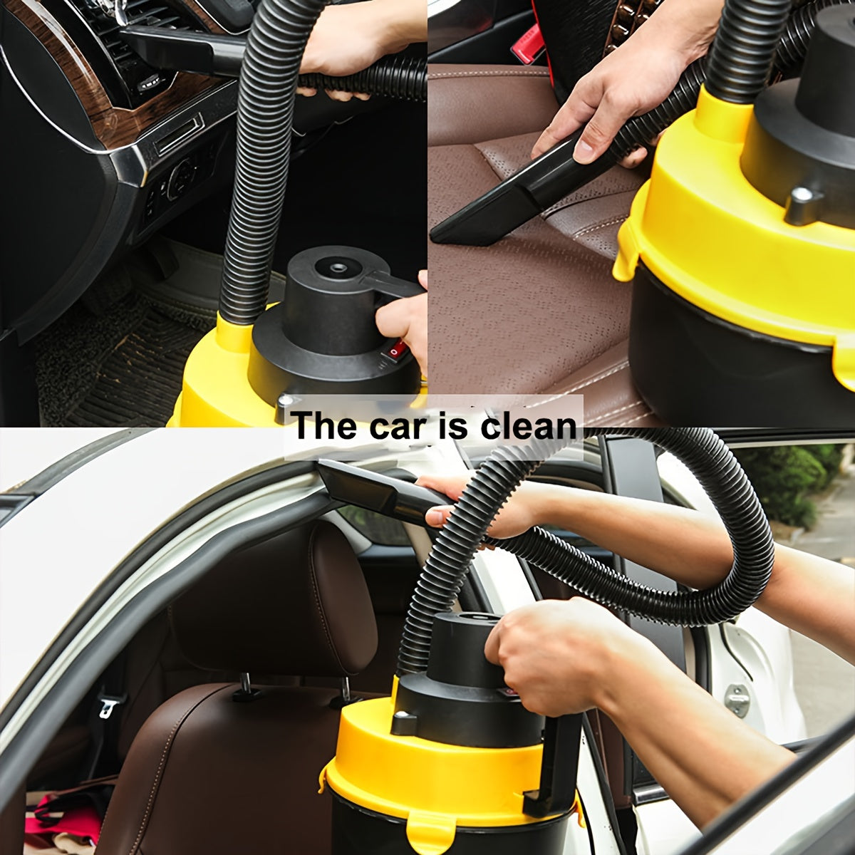 Aspiradora húmedo y seca con filtro de tela, cable de 3-5m, silenciosa 60dB, con conector para vehículo