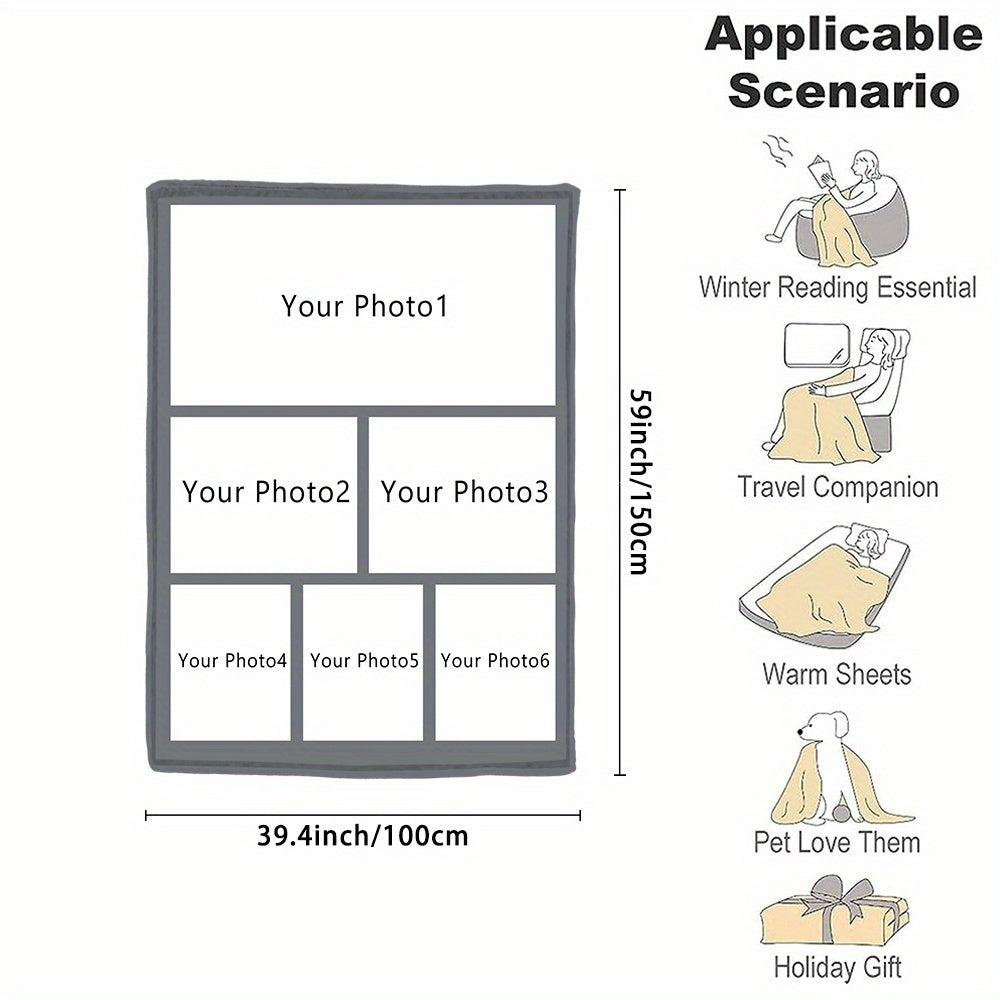 Custom Photo Blanket Soft Flannel Throw Personalized Gift for Home and Travel