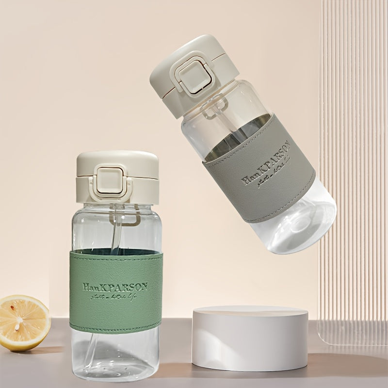 Clear 500ml Water Bottle with Straw High Temperature Resistant for Outdoor Sports Fitness Travel