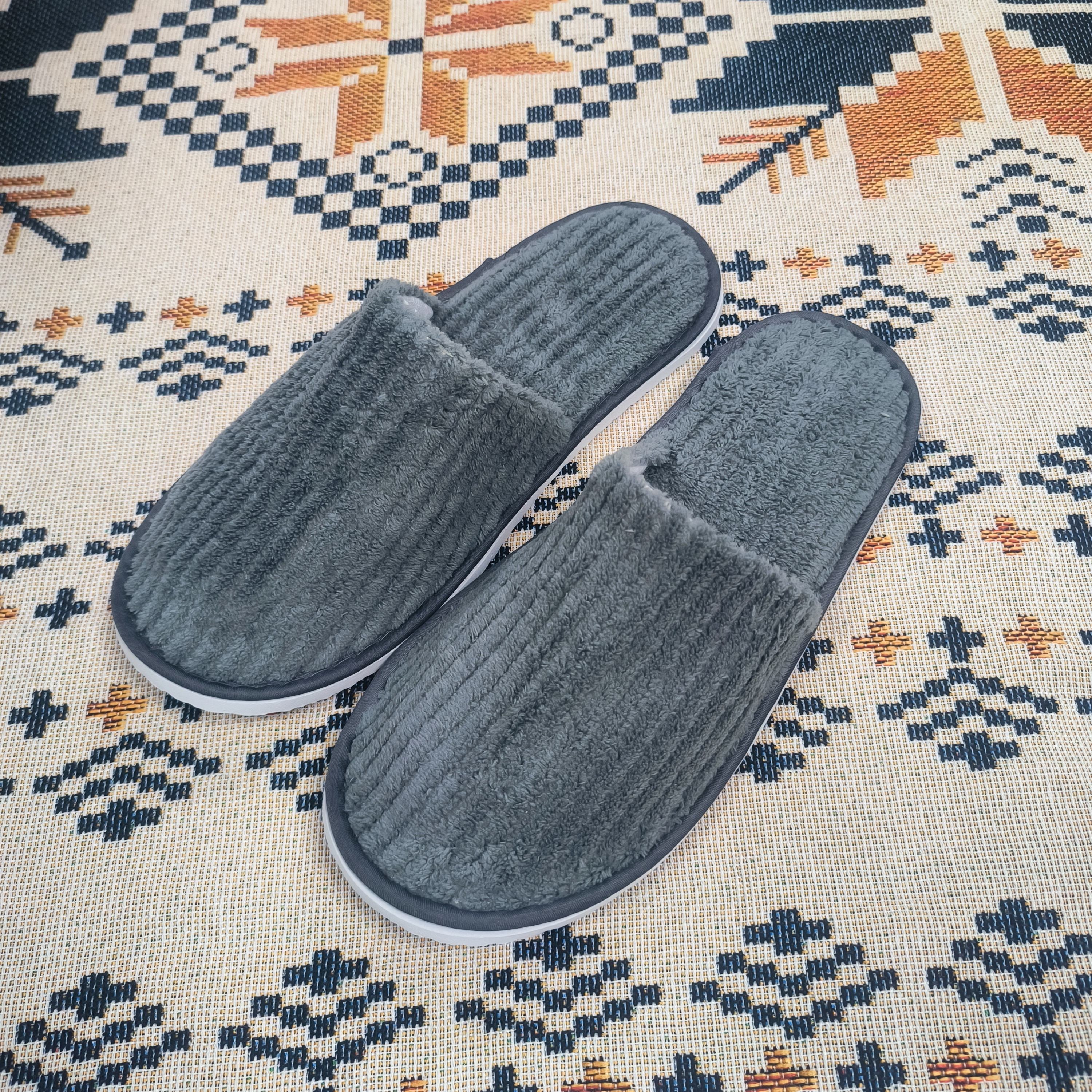 10 Pairs Unisex Striped Spa Slippers Soft Warm Non-Slip Hotel Travel