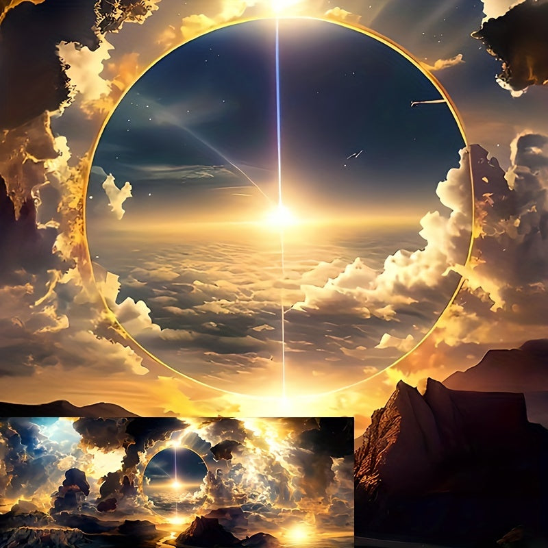 Arte de pared moderno en lienzo con paisaje, cielo, nubes y escena de montaña para sala de estar, dormitorio y oficina