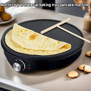 Электрическая антипригарная сковорода для блинов и блинчиков диаметром 25 см, круглая, черная