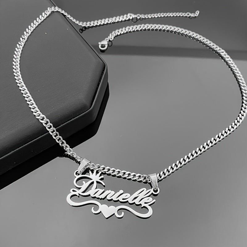 Personalized Cuban Name Necklace Handcrafted Nameplate Jewelry for Men and Dad