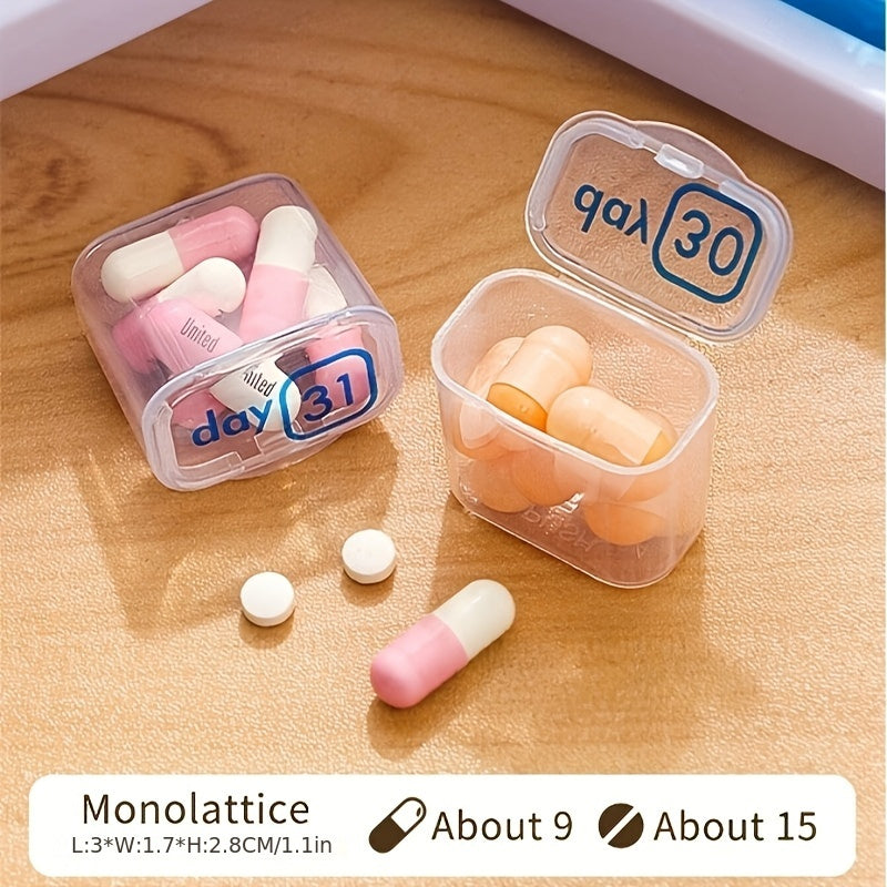 Deluxe 31-Day Pill Organizer Durable PP Material Portable with Removable Compartments