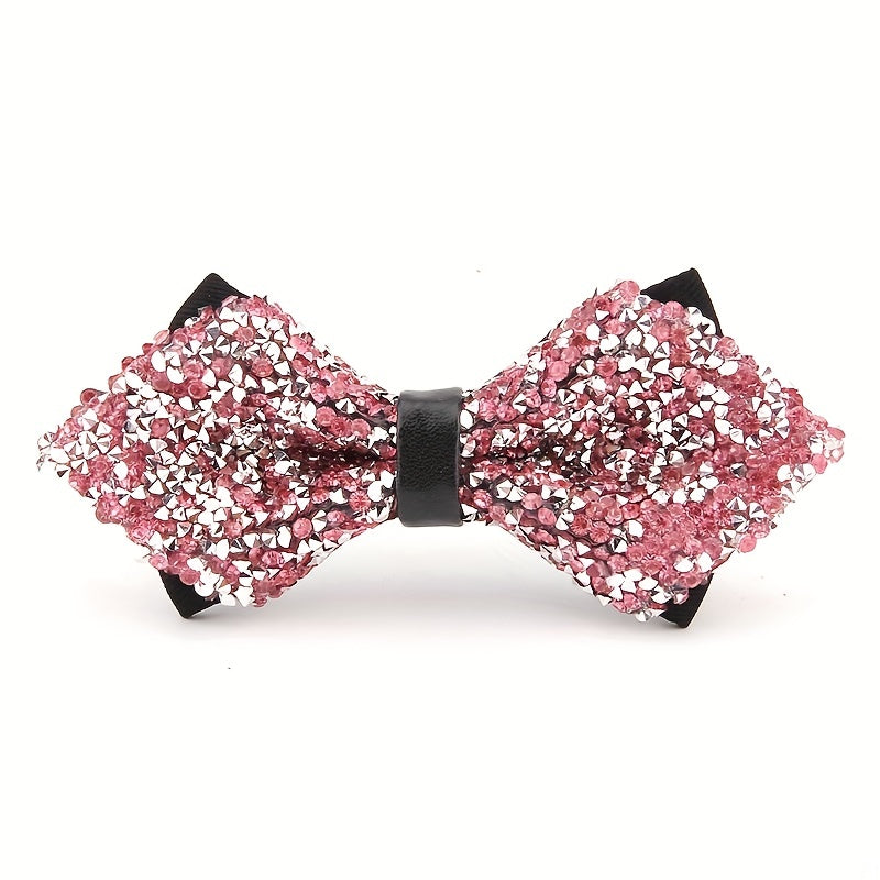 Men's Bow Tie with Faux Diamond Knot for Weddings and Formal Events
