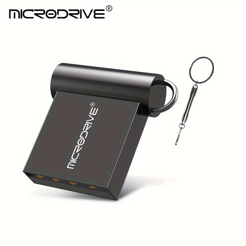 MICRODRIVE Super Mini Metal USB 2.0 Flesh Drayv Kalit zanjiri bilan - 16GB, 32GB, 64GB da mavjud