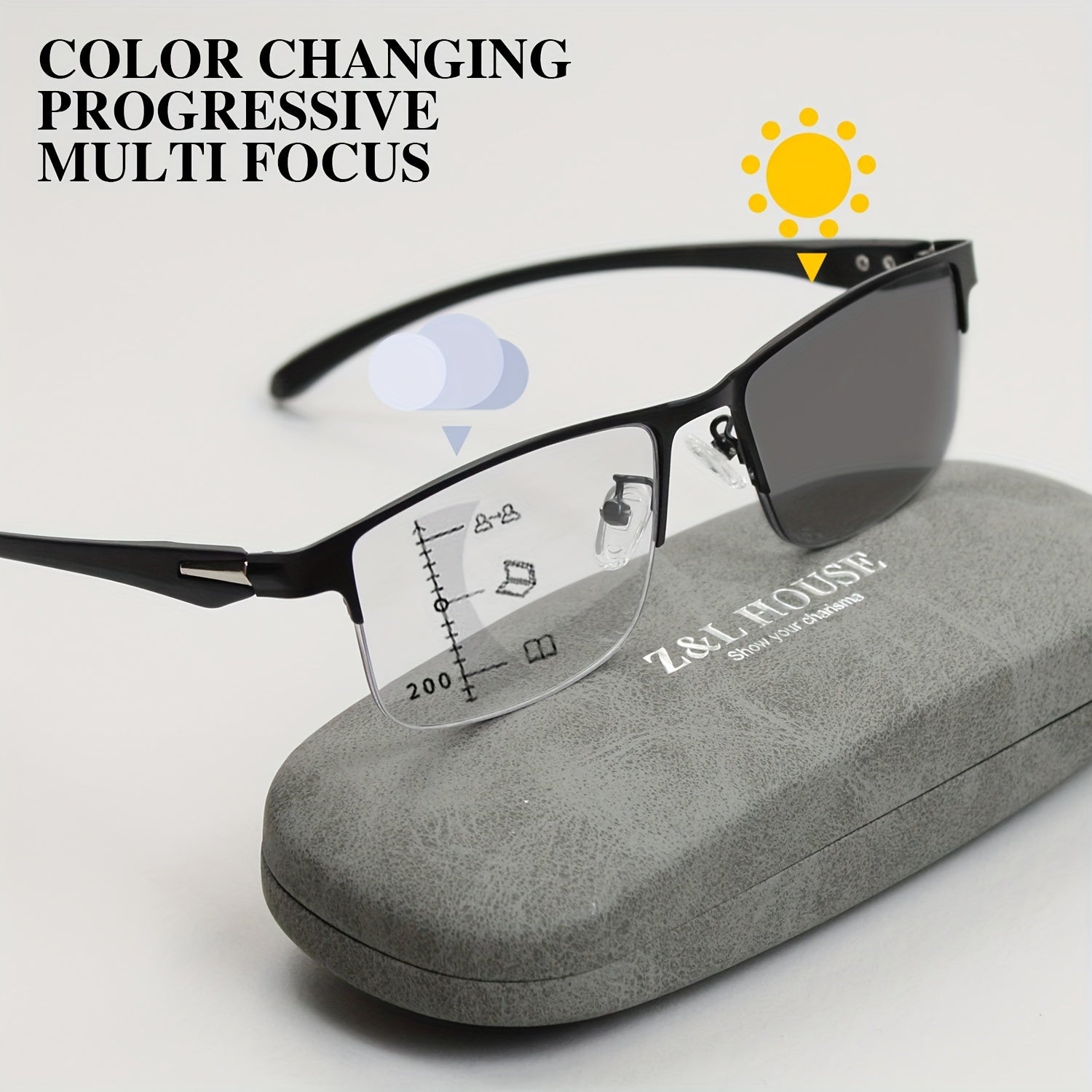 Удобные очки для чтения с мультифокусными и фотохромными линзами для взрослых