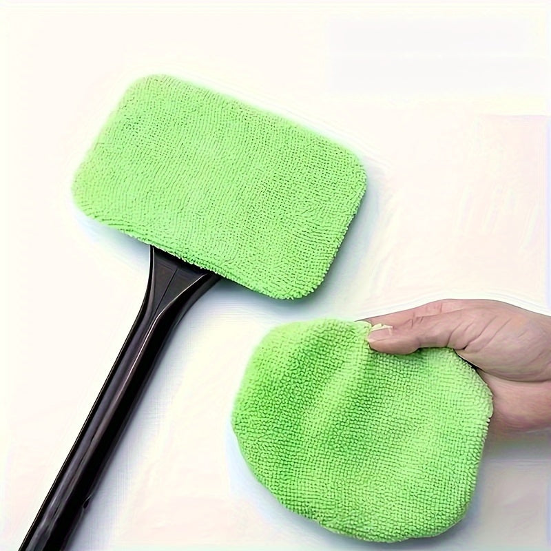 Car Windshield Cleaning Brush Set, Long Handle, Includes Cover Cloth