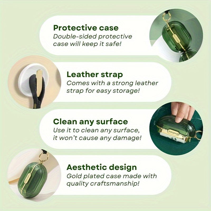 Portable Pet Hair Remover Brush for Clothes and Dust with Tear Sheet and Travel Size