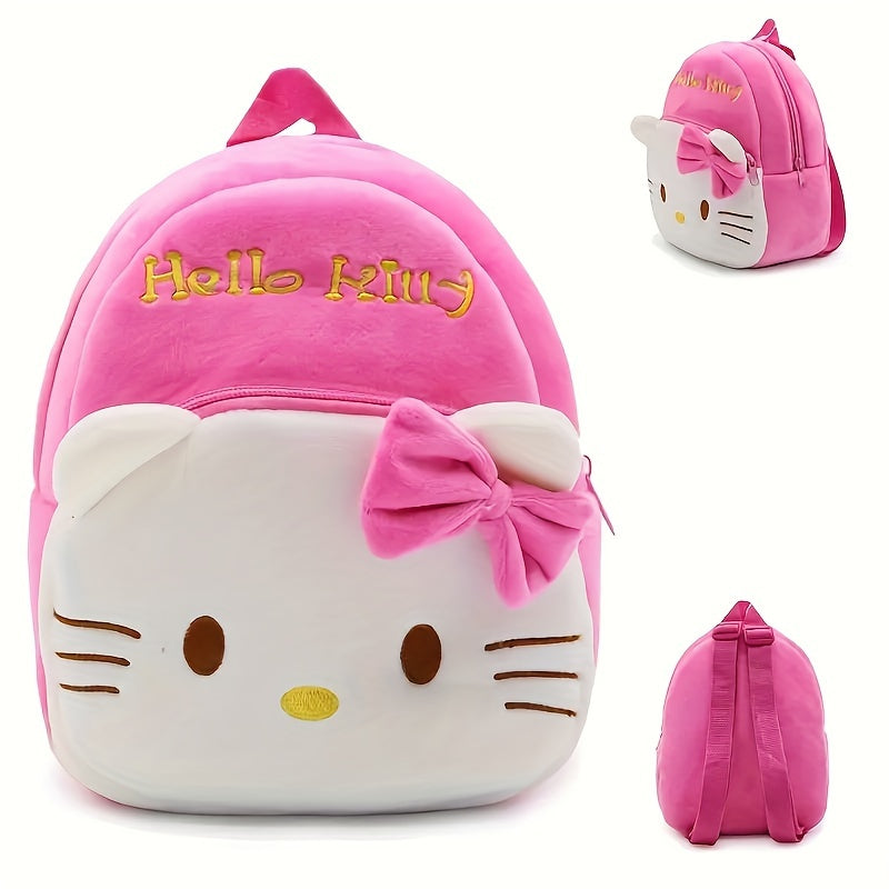 Large Plush Backpack for Kids with Cartoon Design and Spacious Storage