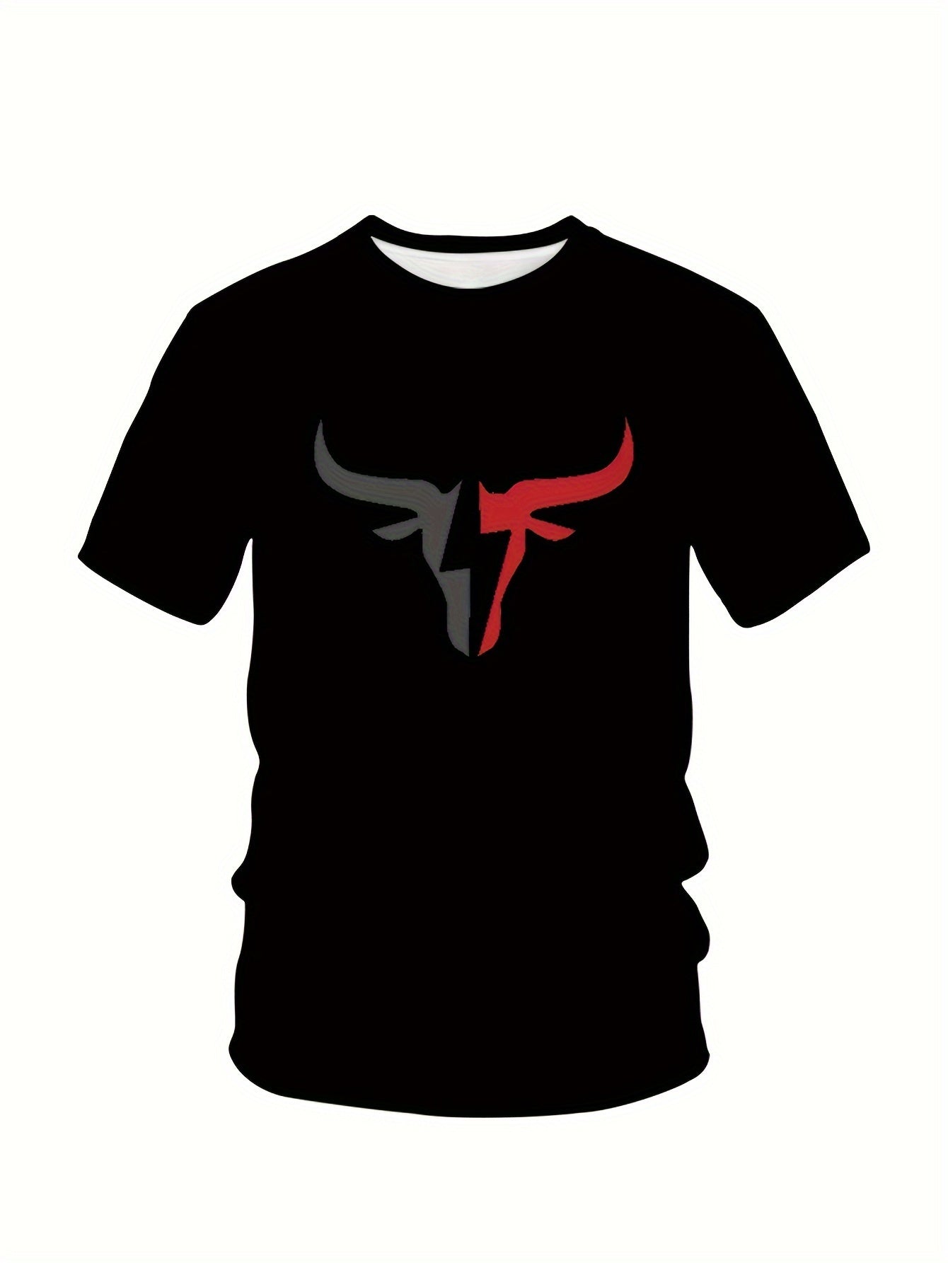 Yoz uchun erkaklar uchun katta o'lchamdagi sigir bosma futbolka, ko'cha uslubidagi yangilik futbolkasi