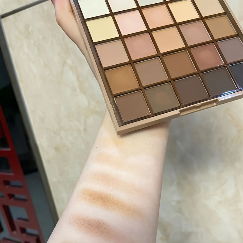 K'APEINE 25-Color Eyeshadow Palette: Matte & Shimmer finishes, Waterproof, Highly Pigmented in Orange-Brown Nude Shades.