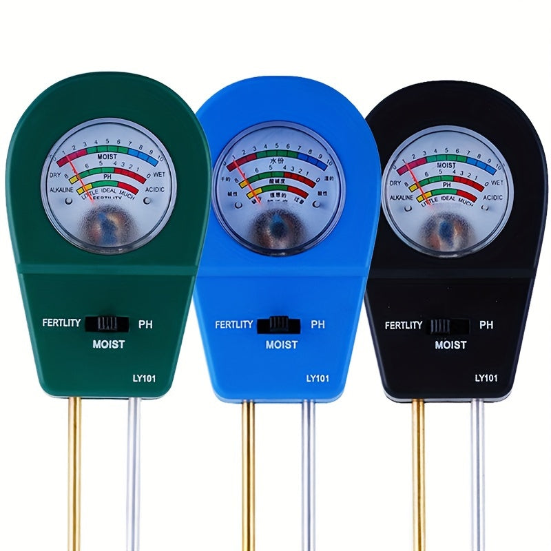 Three-In-One Soil Tester pH Humidity Fertility No Battery Gardening Tool