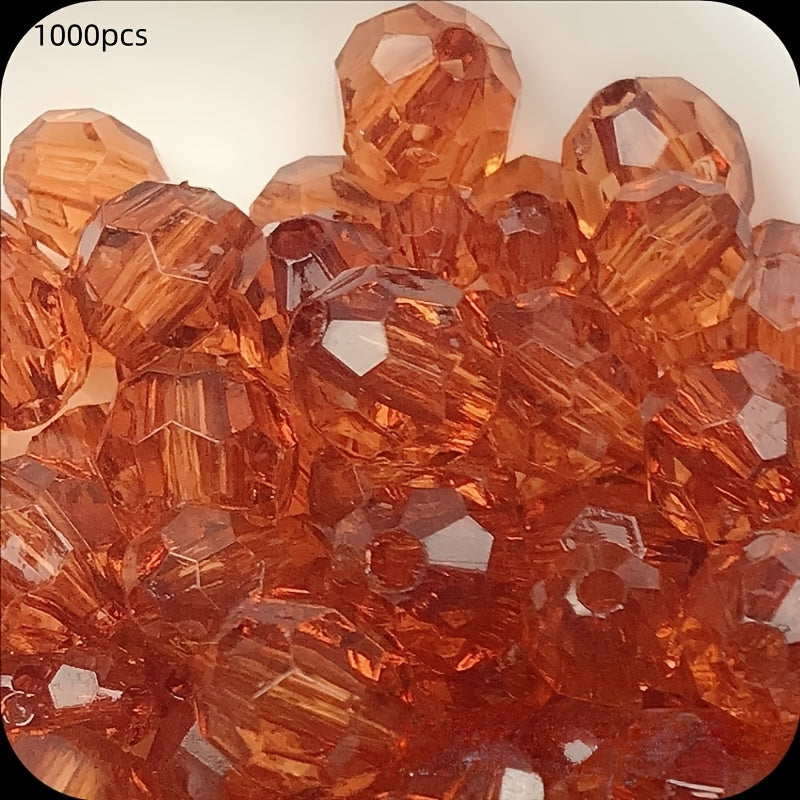 1000 piezas de cuentas de esquina de acrílico transparente de 6mm para bricolaje, joyería y decoración del hogar