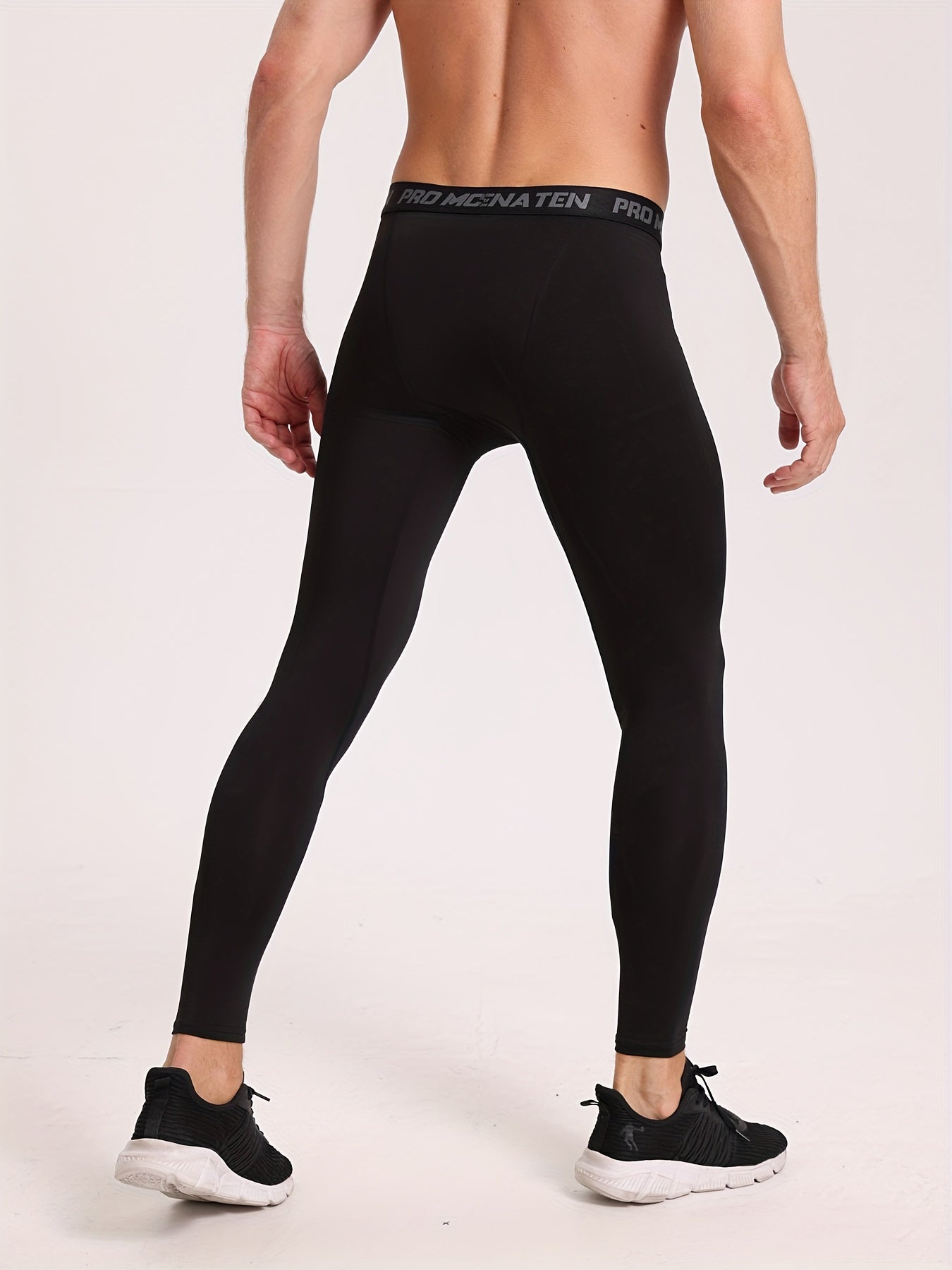 Men's Black Thermal Compression Tights for Basketball Running and Workout