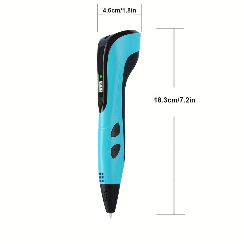 3D Printing Pen Kit with LCD Display Variable Speed 24-Color PLA Filament Leather Bag
