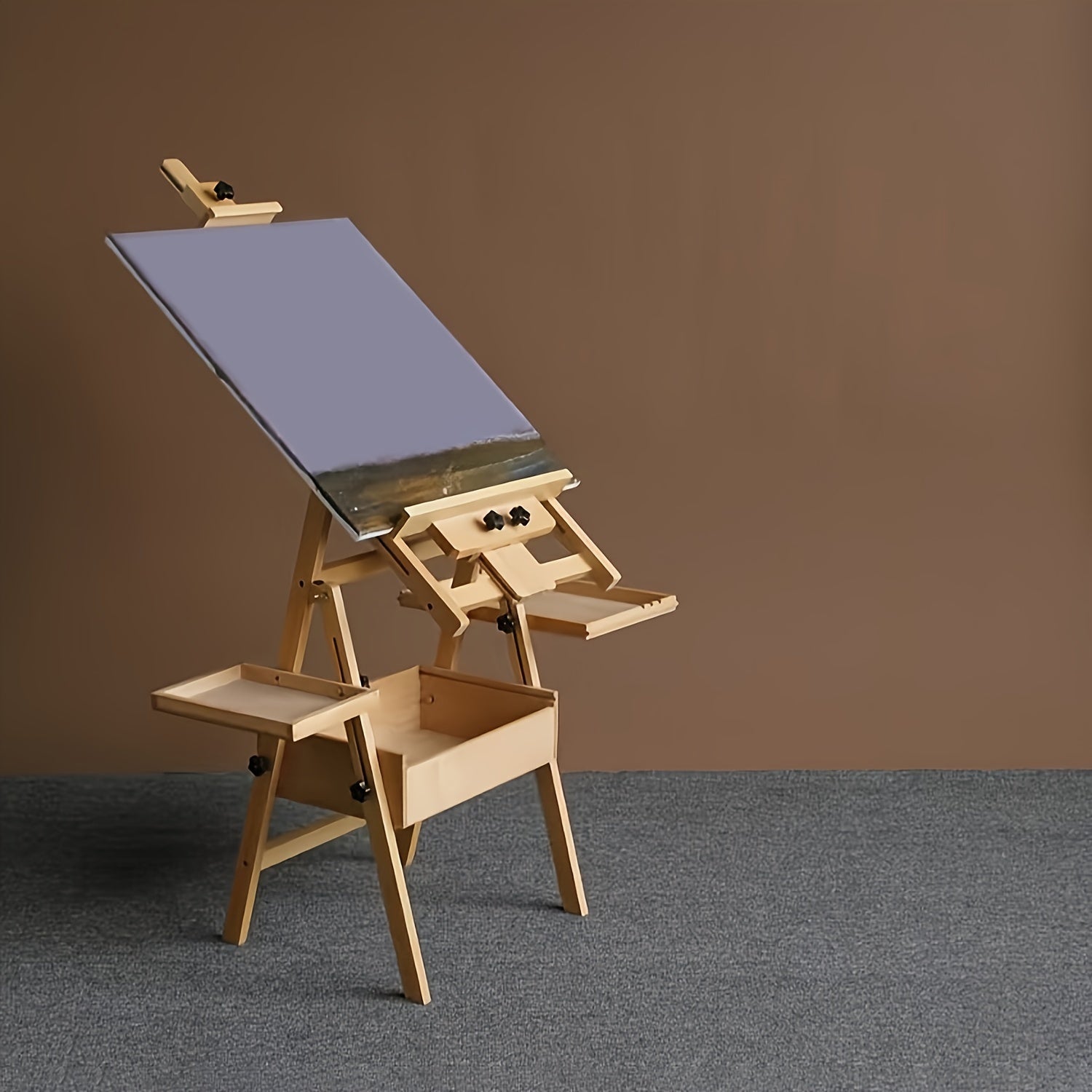 Foldable Beechwood Art Easel with Double Tray for Artists and Studios