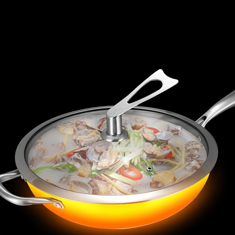 Stainless Steel Frying Pan Non-Stick Dishwasher Safe Induction Gas Stove Compatible