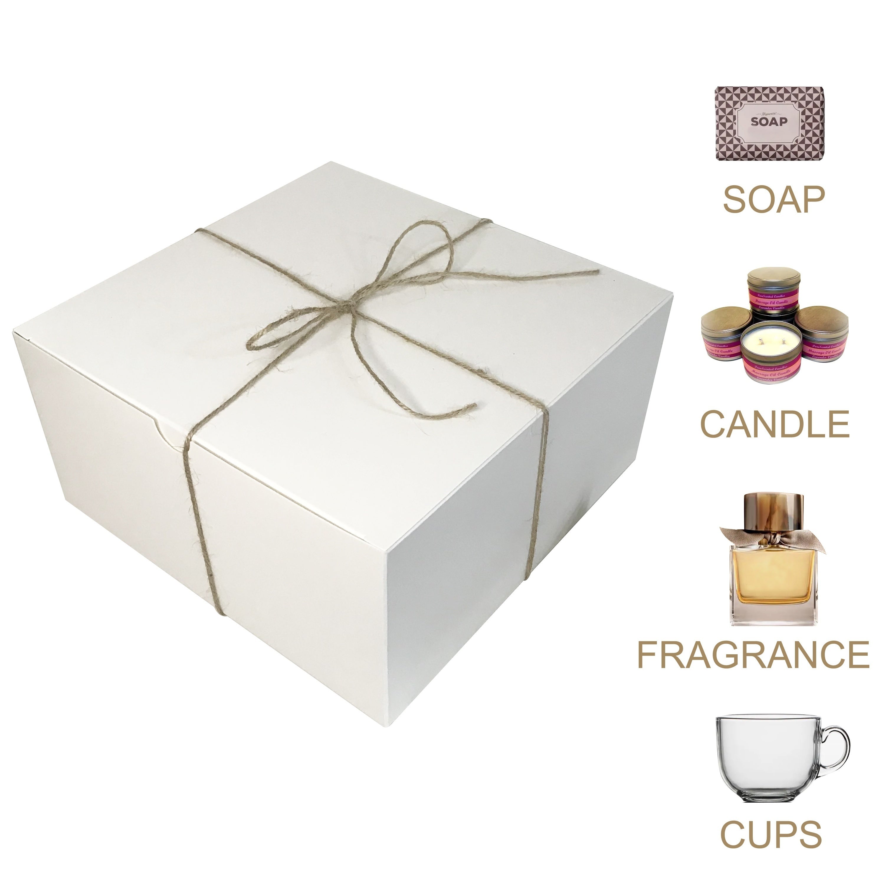 Set of 15 Paper Cardboard Gift Boxes 20.32cm with Lids for Christmas Bridesmaid Gifts