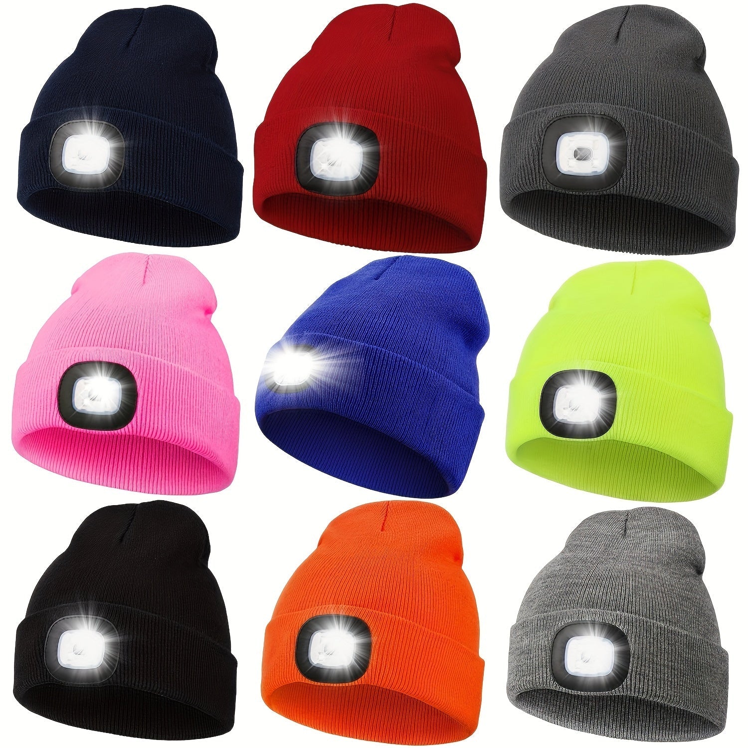 Unisex LED Beanie Hat with 4 LEDs for Night Walking Camping and Fishing