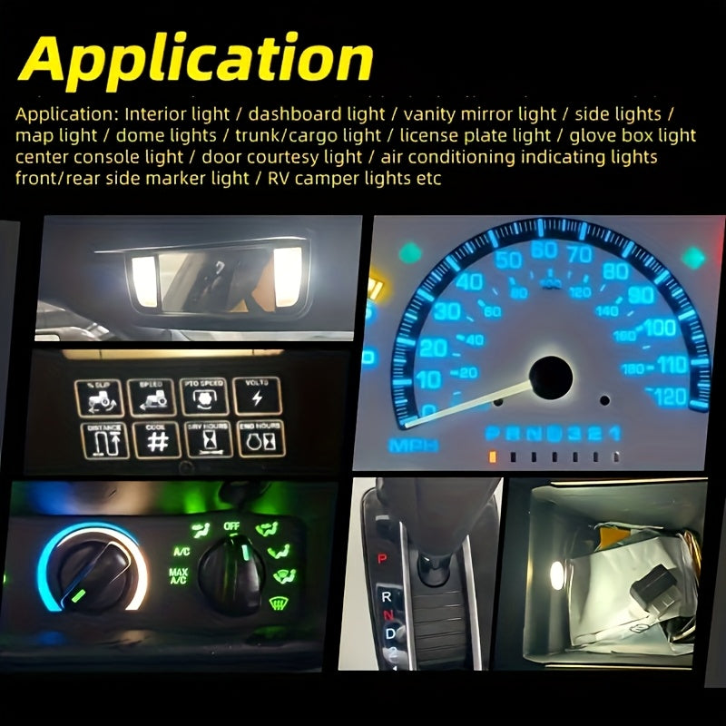 10 Pieces T5 LED Car Dashboard Lights 12V DC Instrument Panel Indicator