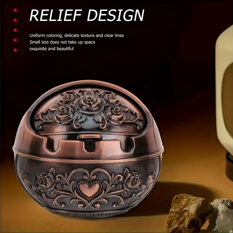 Vintage Rose shamollatib bo'lmaydigan tutunchoq qopqog'i bilan, alloy po'lat, portativ, gul naqsh