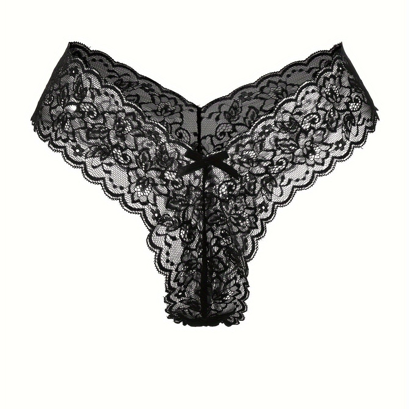 Tanga de encaje para mujer de cintura baja, lencería y ropa interior para mujer