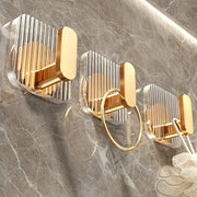 Acrylic Hooks Set of 4 Wall Mount Towel Rack Kitchen Utensil Hanger No-Drill