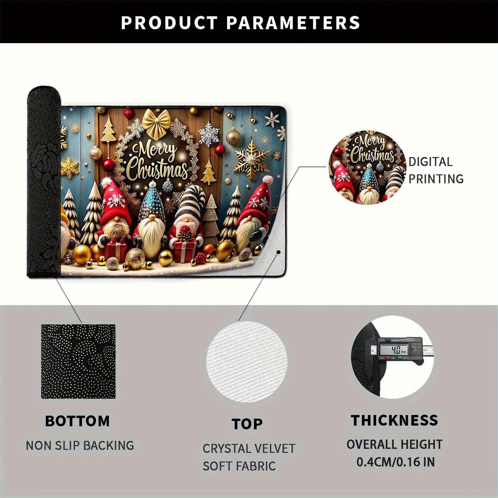 Rojdestvo Gnome Xush kelibsiz mat indoor outdoor non-slip mustahkam polyester