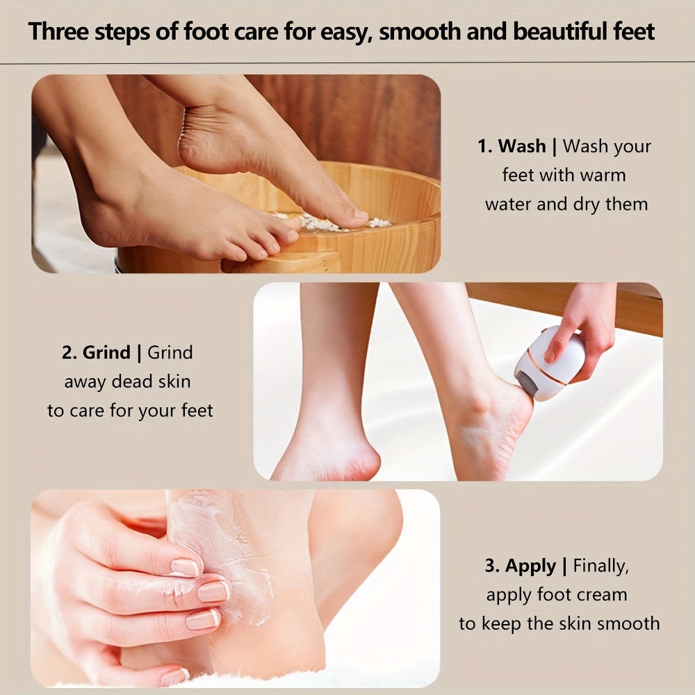 Pulidor eléctrico de pies con luz LED, recargable, removedor de callos para hogar y viajes