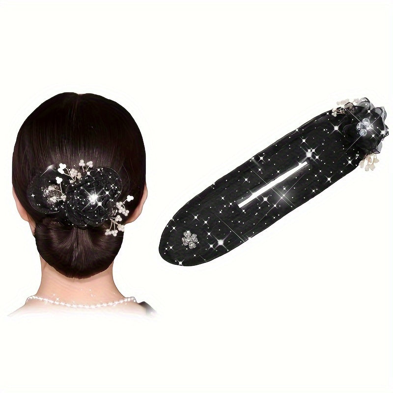 Hair Bun Styling Accessory for Women Satin Hair Donut with Elastic Band