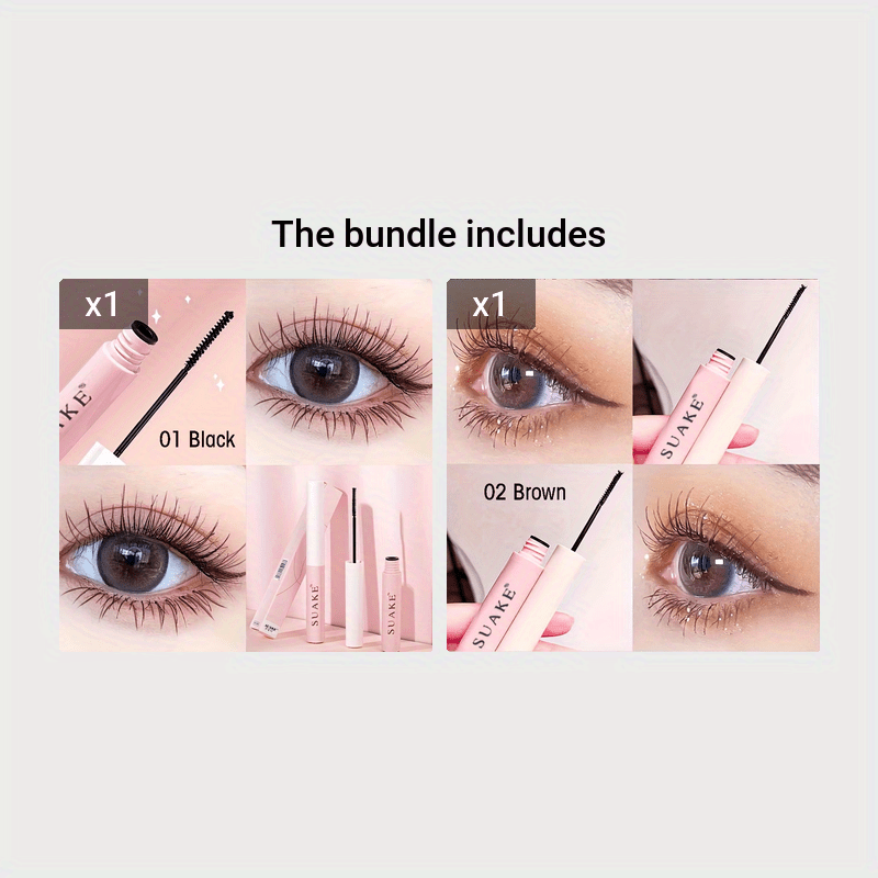 Waterproof Natural Fiber Mascara for Lengthening Curling and Volumizing Black Lashes