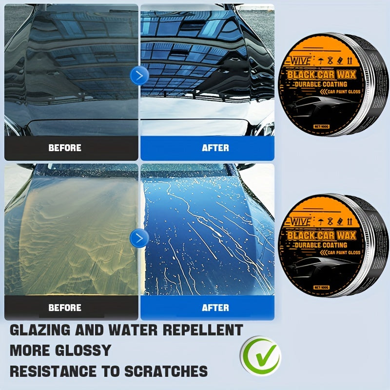 Cera en pasta para coche negro, recubrimiento cerámico para brillo alto, resistencia a rayaduras