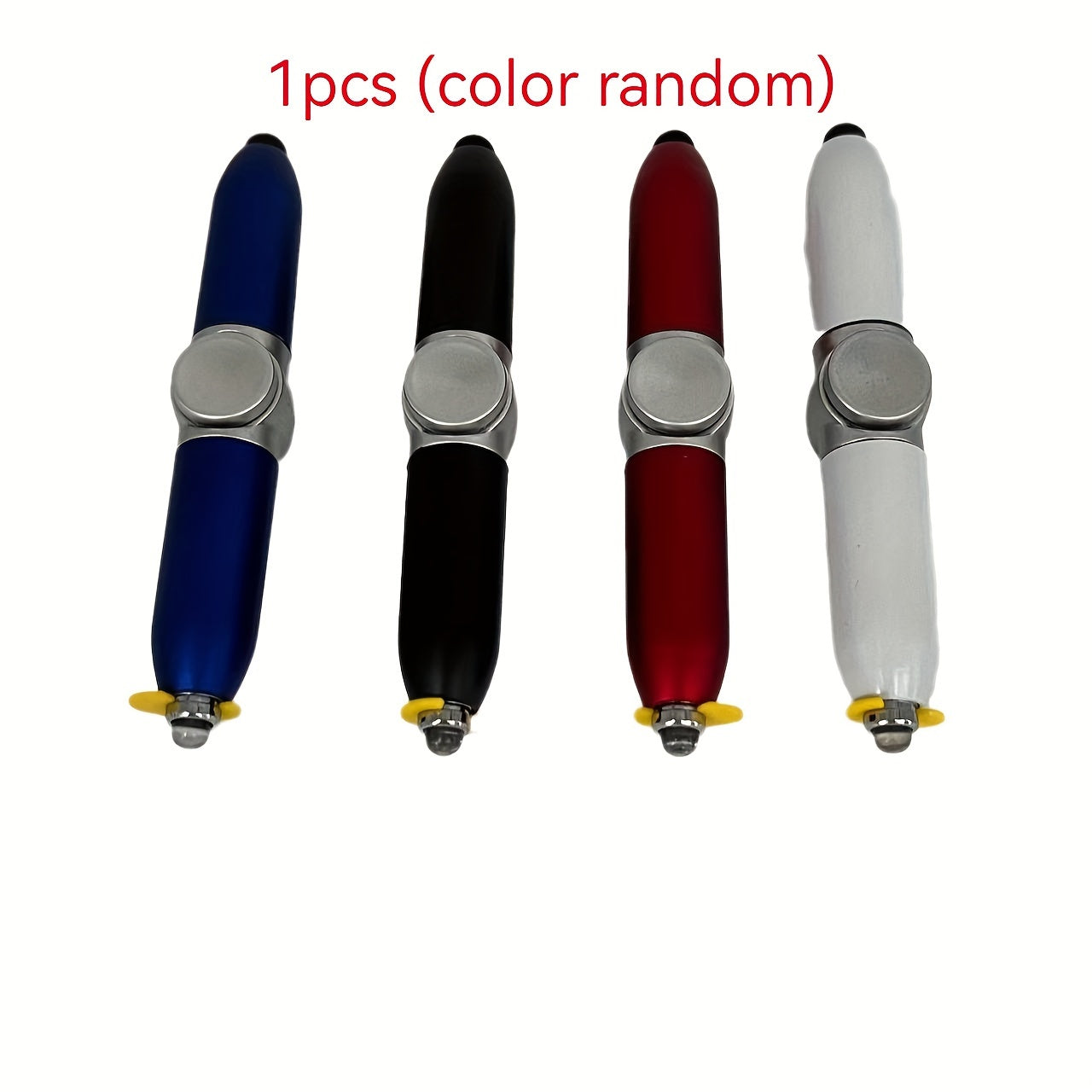 Fidget Spinner Pen with Rotating Night Light Durable Plastic Mixed Colors for Teens