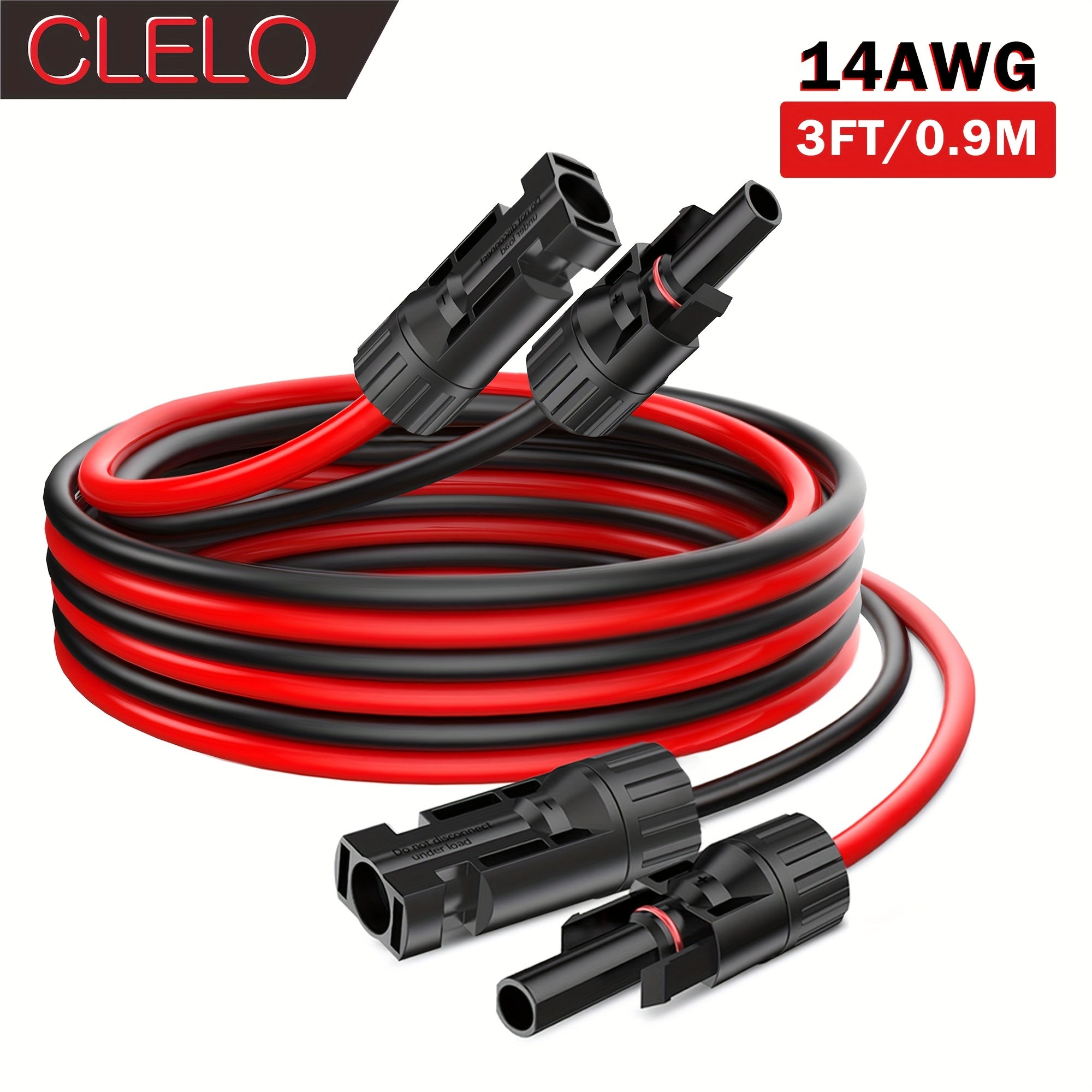 Cable de extensión para panel solar 14AWG con conectores hembra y macho para estación de energía portátil para autocaravana