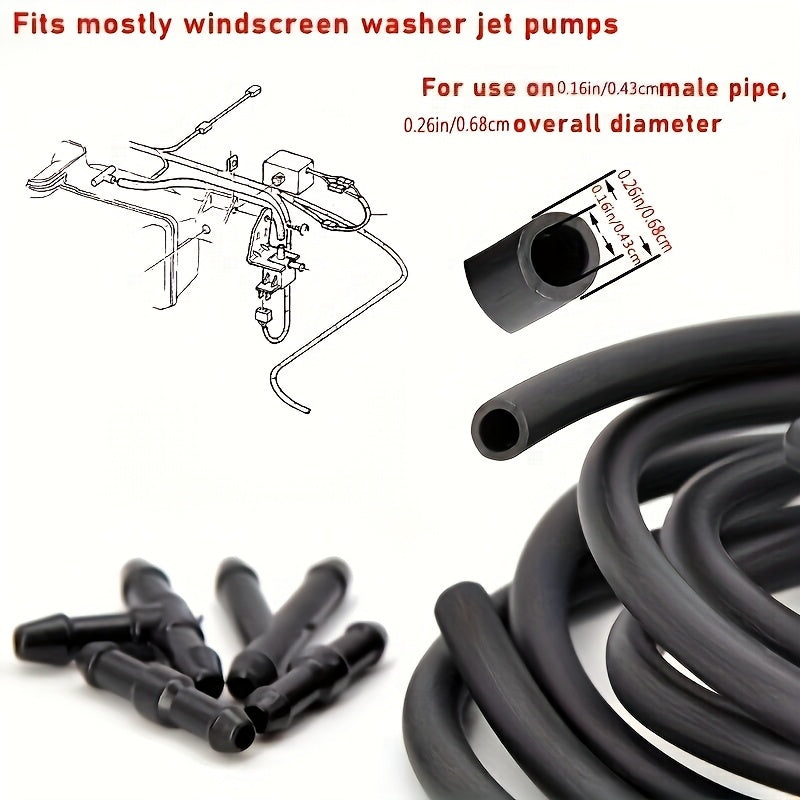 Universal Car Windshield Wiper Nozzle and Hose Adjustable 4-Way Spray