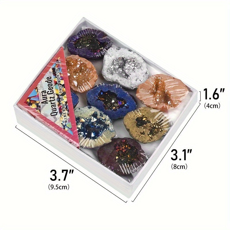 Natural Agate Cave Gift Box with Irregular Gems for Home Decor Jewelry Crafting