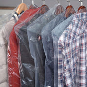 Juego de 20 fundas protectoras transparentes para ropa, con apertura para colgador, 100x60 cm, a prueba de polvo