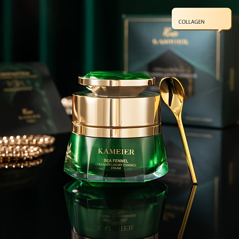 Crema facial de colágeno con hinojo marino, ácido hialurónico y glicerina 30g hidratante, humectante, para todo tipo de piel