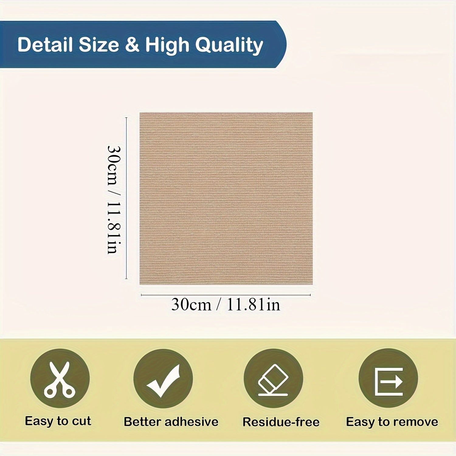 Self-Adhesive Cat Scratching Mat for Walls and Furniture Durable Polyester Fiber