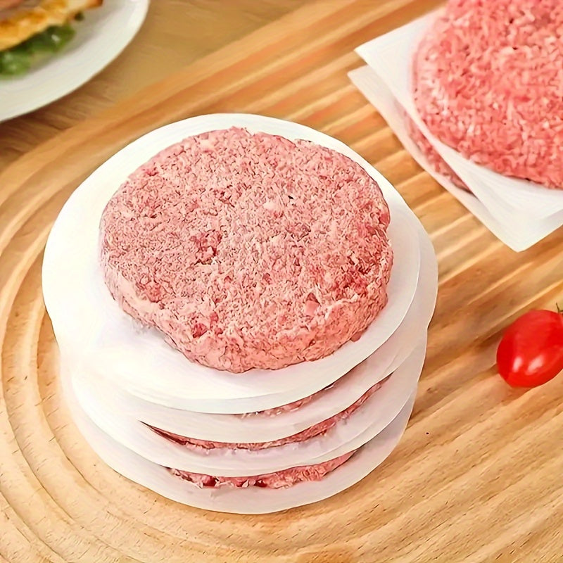 100 Pieces Non-Stick Hamburger Patty Paper Oil Absorbing Sheets for BBQ Freezing