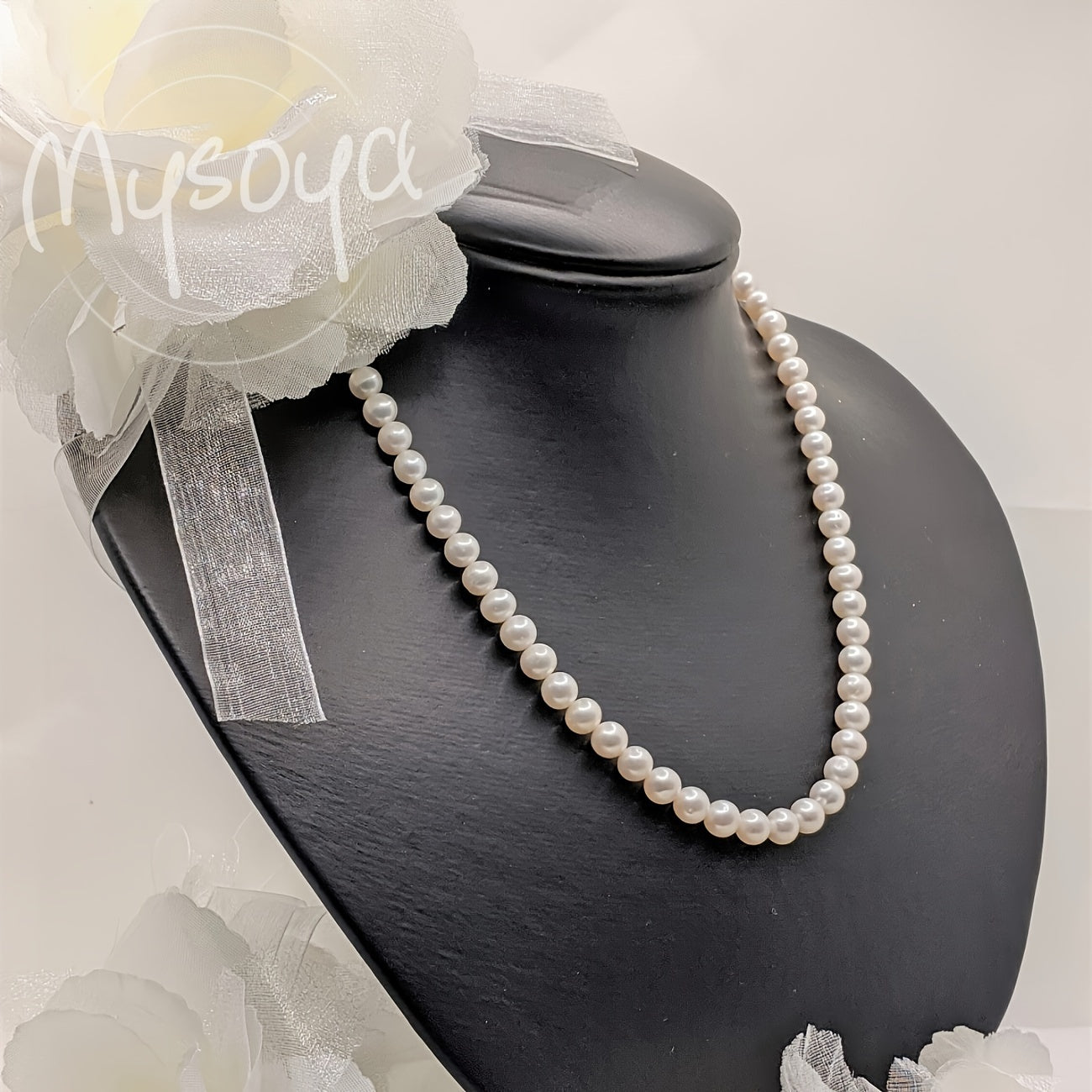 Freshwater Pearl Necklace for Women 6-7mm Round Gemstone Bridal Jewelry Wedding Gift