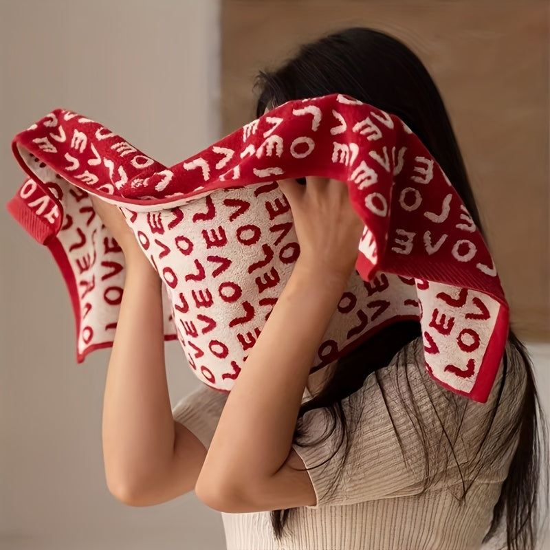 Double-Sided Cotton Jacquard Towel Absorbent Soft Non-Shedding 34x75 cm