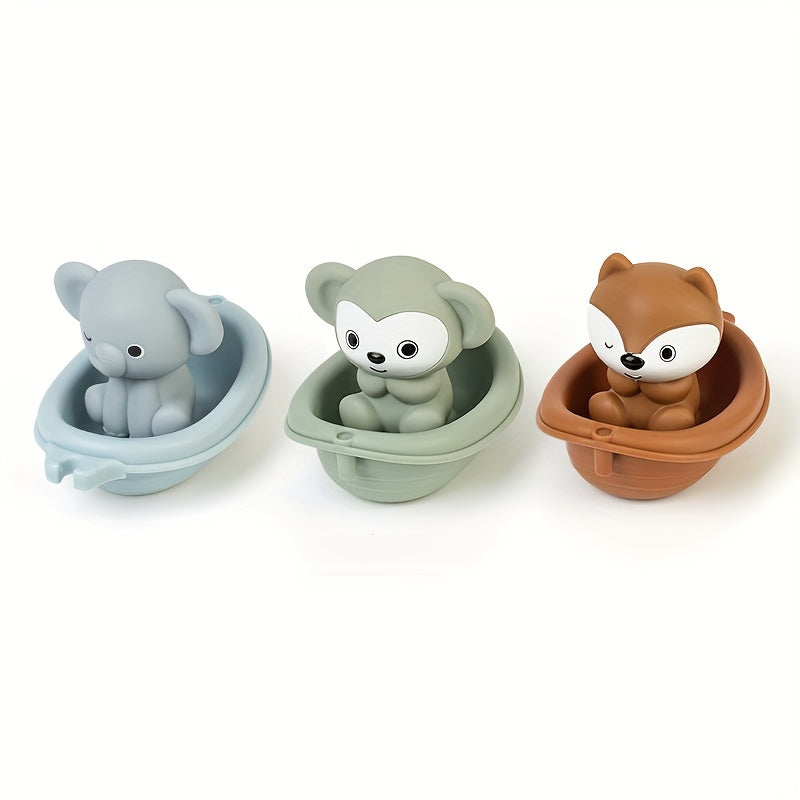 Floating Bath Toy for Kids with Animal Finger Covers Stackable Water Play
